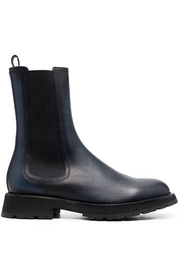 Alexander McQueen elasticated leather boots - Blu