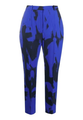 Alexander McQueen high-waisted tailored trousers - Blu