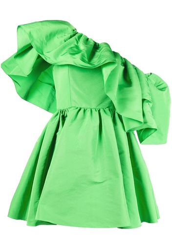 Alexander McQueen ruffle-shoulder mini dress - Verde