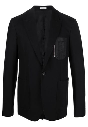 Alexander McQueen chest zip-pocket detail blazer - Nero