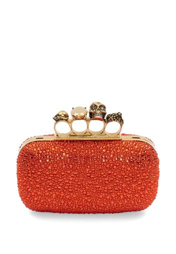 Alexander McQueen Clutch con decorazione teschi - ORANGE