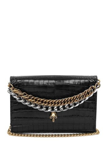 Alexander McQueen Skull crocodile-embossed tote bag - Nero