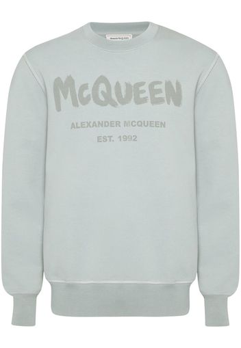 Alexander McQueen Felpa con stampa - Grigio