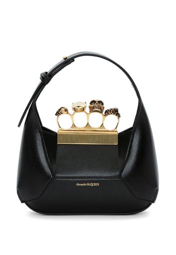 Alexander McQueen Jewelled Hobo leather mini bag - Nero