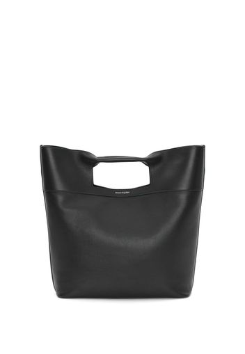 Alexander McQueen leather logo print tote bag - Nero
