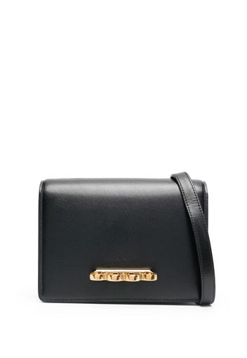 Alexander McQueen logo-stamp leather crossbody bag - Nero