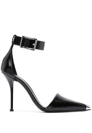 Alexander McQueen 105mm metallic toe-cap detail pumps - Nero