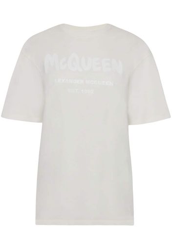 Alexander McQueen logo-print cotton T-shirt - Bianco