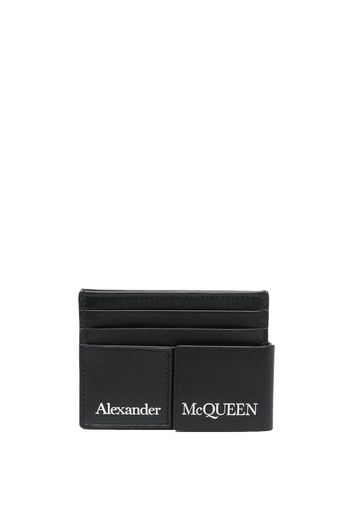 Alexander McQueen logo-print layered cardholder - Nero