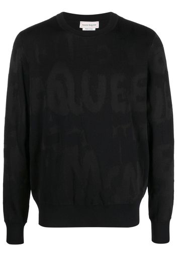 Alexander McQueen logo-print crew-neck sweater - Nero