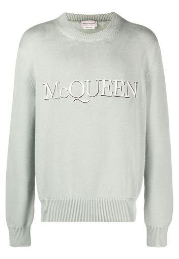 Alexander McQueen logo-embroidered jumper - Verde