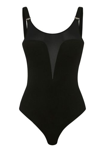 Alexander McQueen Body con scollo a V Illusion - Nero