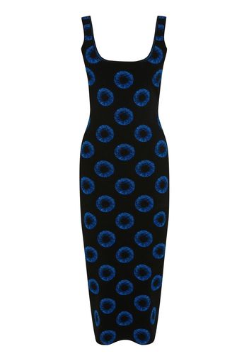 Alexander McQueen Abito midi Iris con intarsi - Nero