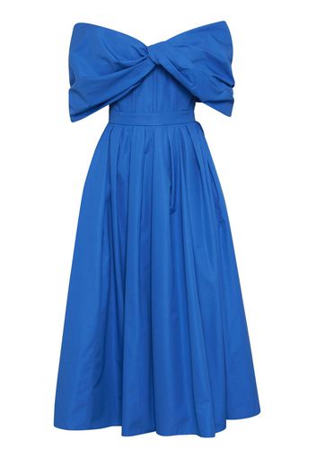 Alexander McQueen off-shoulder bow-embellished dress - Blu
