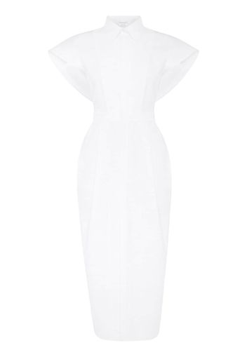 Alexander McQueen Abito midi con maniche corte - Bianco