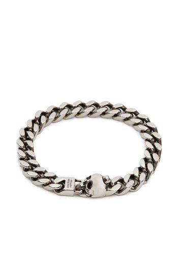 Alexander McQueen skull charm chain-link bracelet - Argento