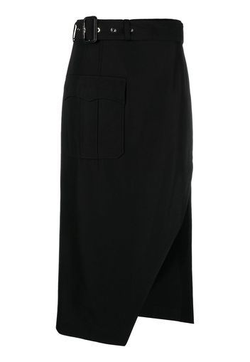 Alexander McQueen belted-waist mid-length skirt - Nero
