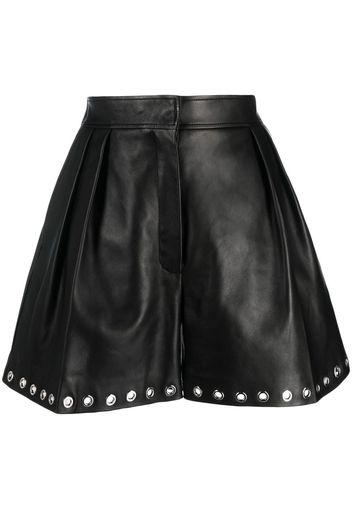 Alexander McQueen eyelet-embellished leather shorts - Nero