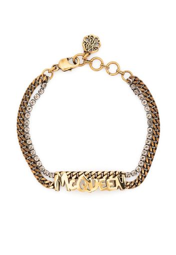 Alexander McQueen logo-lettering chain bracelet - Oro
