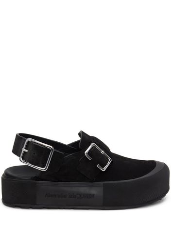 Alexander McQueen Sandali con fibbia - Nero