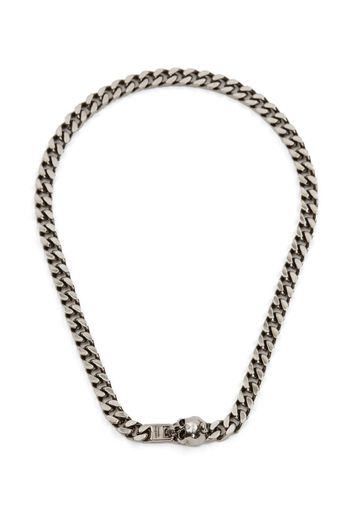 Alexander McQueen skull chain necklace - Argento