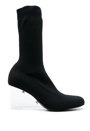 Alexander McQueen Shard 115mm wedge boots - Nero