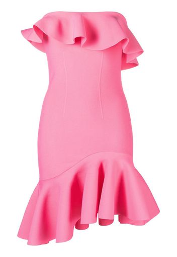 Alexander McQueen strapless ruffled minidress - Rosa