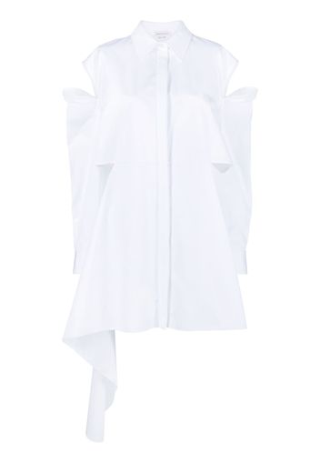 Alexander McQueen cut-out detail shirt dress - Bianco