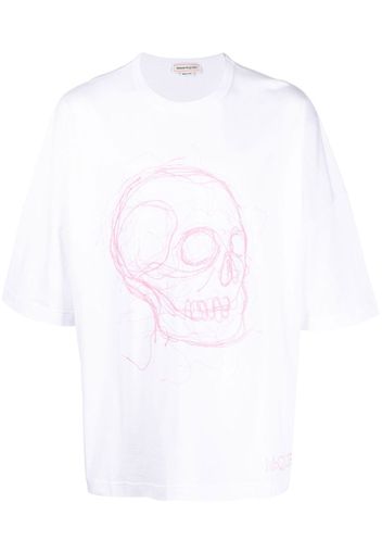 Alexander McQueen skull print oversized T-shirt - Bianco