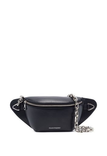 Alexander McQueen logo-embossed leather belt bag - Nero