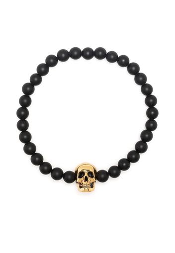 Alexander McQueen skull-charm bead chain bracelet - Nero