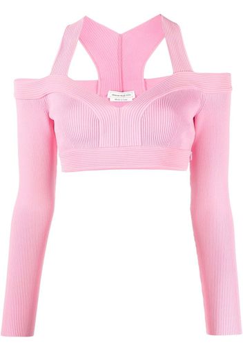 Alexander McQueen cut-out cropped top - Rosa