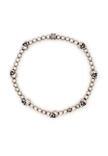 Alexander McQueen skull-charm beaded bracelet - Argento