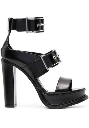 Alexander McQueen 125mm heeled leather sandals - Nero