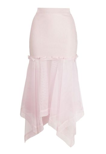 Alexander McQueen high-waisted tulle midi skirt - Rosa