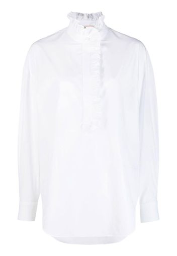 Alexander McQueen ruffled cotton shirt - Bianco