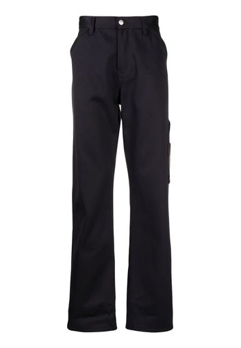 Alexander McQueen Pantaloni dritti con ricamo - Blu