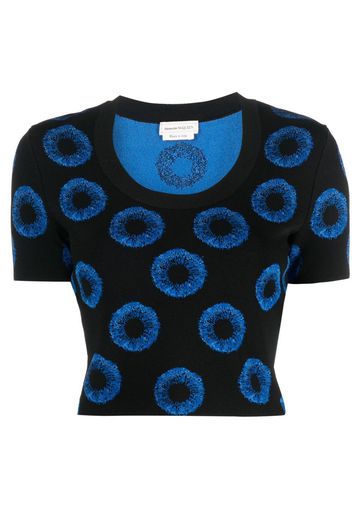 Alexander McQueen Top con effetto jacquard - Nero