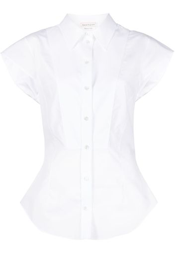 Alexander McQueen cap-sleeve cotton shirt - Bianco