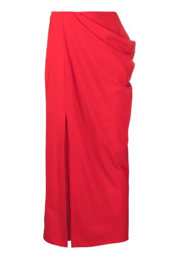 Alexander McQueen slashed draped maxi skirt - Rosso