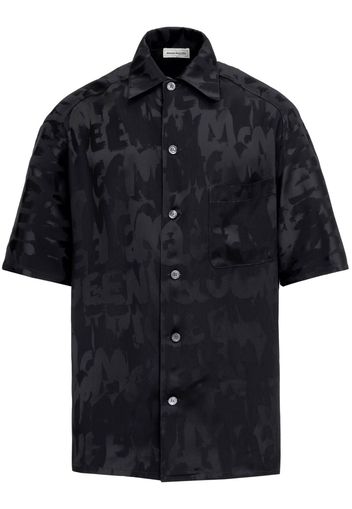 Alexander McQueen Camicia con logo graffiti jacquard - Nero