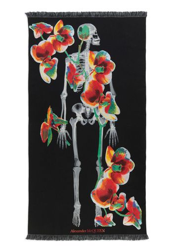 Alexander McQueen Sciarpa Orchid Skeleton Stole - Blu