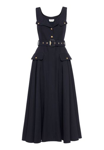 Alexander McQueen Abito midi con cintura - Blu