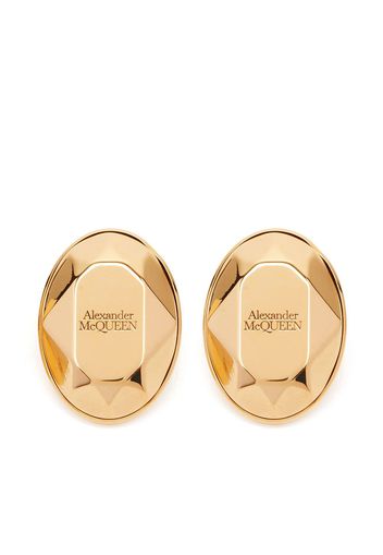 Alexander McQueen The Faceted Stone Stud Earrings - Oro