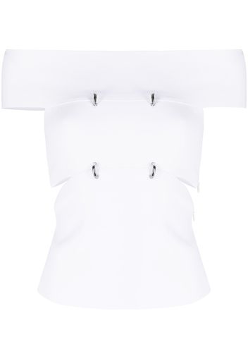 Alexander McQueen cut-out off-shoulder top - Bianco