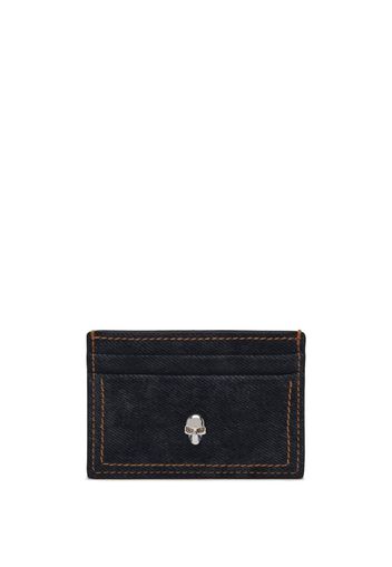 Alexander McQueen Portacarte Skull in denim - Blu