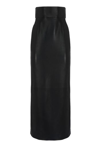 Alexander McQueen Bustier leather midi skirt - Nero