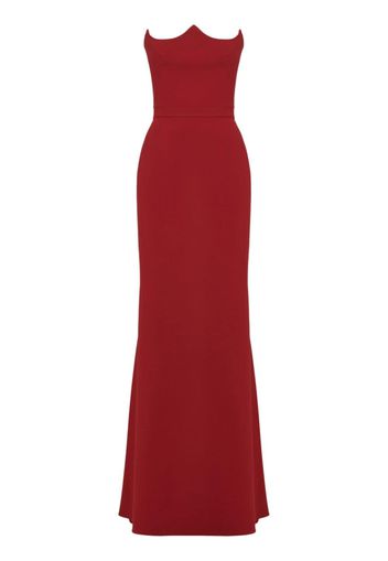 Alexander McQueen peaked-bust strapless maxi dress - Rosso