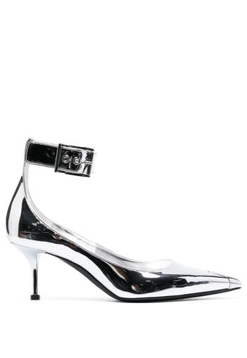 Alexander McQueen Punk 65mm metallic pumps - Argento