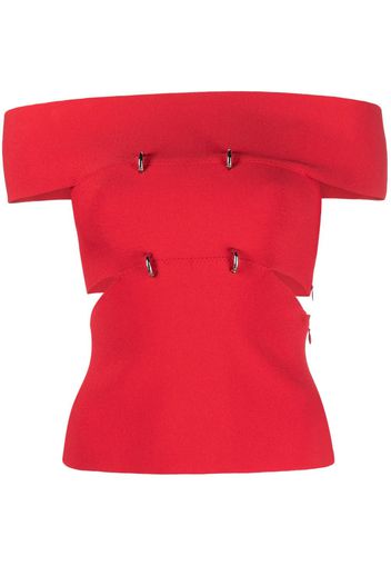 Alexander McQueen Top con spalle scoperte - Rosso